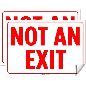 (Set of 2) Not An Exit Sign | 10" x 7" | 4 Mil Vinyl | LAMINATED For Ultimate Protection & Durability | Self Adhesive Decal/Sticker | UV Protected & Weatherproof | Heavy Duty