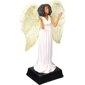 African American Expressions - Pink Angel Figurine - African American Art Collectible | Black Angel Decor for Home and Collectors