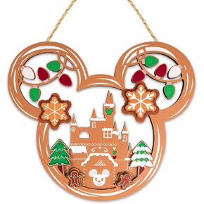 Christmas Door Decorations Christmas Mouse Wooden Door Hanging Sign Welcome Sign with Gengerbread Yellow Christmas Ornaments for Christmas Tree Holiday Party Supplies Front Door Wall Home Décor