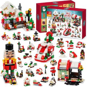 Christmas Advent Calendar 2024 with 1075 Pcs Building Blocks for Kids, 24 Days Christmas Countdown Calendars 24 In 4 Building Blocks Stem Toys for Boys Girls Stocking Stuffers Holiday Gifts (CT886)