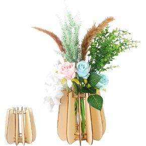 Vase for Fake Flowers,Wooden Puzzle Vase for Flower Bouquet Botanical Collection Flower Vase Display Stand for Lego Roses Orchid Sunflower Tulips in Saudi Arabia