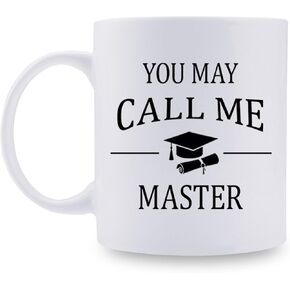 aiyaya Masters Graduation Gift for MBA Graduation Gifts - Masters Graduation Gift for Daughter Son Grandson Granddaughter Friend Brother Sister - 11oz Coffee Mug (YOU MAY CALL ME MASTER)