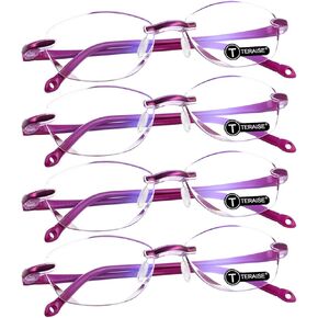 TERAISE Reading Glasses for Women Anti-Blue Light Glasses Diamond-Cut Design Computer glasses Anti-Fatigue Reader