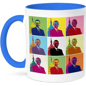 3dRose President Barack Obama Pop Art (Multi Mug, 11 oz, Black
