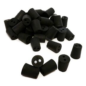RS-2-2 Rubber Stoppers, Size 2, Drilled 2-Holes (1-Pound Pack)