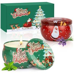 Scented Candles Gifts Set for Women, 2 Pack Christmas Aromatherapy Candle for Home Scented, Personalized Soy Candles Stocking Stuffers Gifts for Coworker Adults Friends Teacher Birthday Party