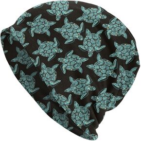 Sea Turtle Beanie Chemo Hat Cancer Headwear Knitted Hats Baggy Slouchy Scarf Cap for Adults Women Men