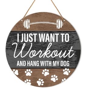 Muktoujaumai Funny Gym Signs Wall Decor, Home Gym Wall Decor Gym Hanging Signs Rustic Decorations for Office, Fitness, Workout Room, Everything Hurts and I'm Dying