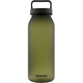 WEMUG Waterbottle 21 oz Easy Carry Handle, Modern Simple Design, BPA-Free, Leak Proof, Durable Plastic, Ultra Light, Handled (blue)