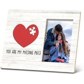 SRADMO You Are My Missing Piece Picture Photo Frame, My Missing Piece Gift Picture Frame 10x8 Inch, Be My Valentine Picture Frame, Valentines Day Picture Frame, Couple Picture Frames, Love Frame