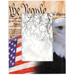 Usa Flag 5x7 Picture Frame, American Patriotic Eagles Photo Picture Frame Display 5x7 or 4x6 Pictures for Wall and Table Vertical or Horizontal Display Photo Frame
