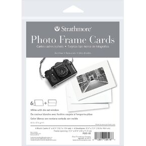 Strathmore Photo Frame Cards, White, 5x6.875 inches, 6 Pack, Envelopes Included - Custom Greeting Cards for Weddings, Events, Birthdays