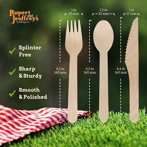 6 Inch Wooden Forks (100 Pcs) Disposable Forks Sturdy Utensils, Guilt Free Convenience (Wood) in Saudi Arabia