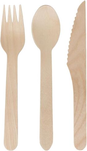 6 Inch Wooden Forks (100 Pcs) Disposable Forks Sturdy Utensils, Guilt Free Convenience (Wood) in Saudi Arabia