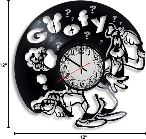 Goofy Vinyl Record Wall Clock, Goofy Handmade for Kitchen, Office, Bedroom. Goofy Ideal Wall Poster in Saudi Arabia