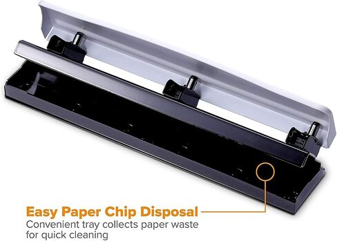 Bostitch Office 3 Hole Punch, Durable Metal,Rubber Base, 12 Sheets, Black in Saudi Arabia