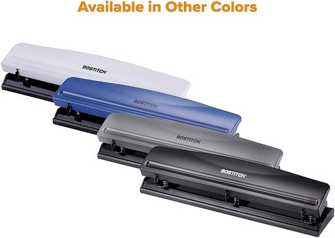 Bostitch Office 3 Hole Punch, Durable Metal,Rubber Base, 12 Sheets, Black in Saudi Arabia