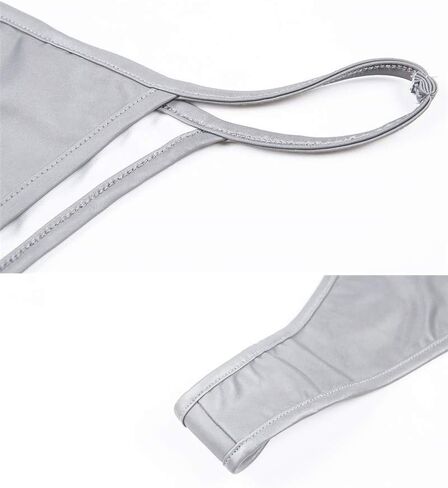 LZLRUN Reflective Silver Sexy Thong Set Bikini Swimsuit Bathing Suits Luminous Split Swimsuits in Saudi Arabia