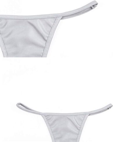 LZLRUN Reflective Silver Sexy Thong Set Bikini Swimsuit Bathing Suits Luminous Split Swimsuits in Saudi Arabia