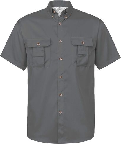 Alimens & Gentle Men's Fishing Shirt Short Sleeve Summer Breathable Outdoor Casual Button Down Shirt in Saudi Arabia