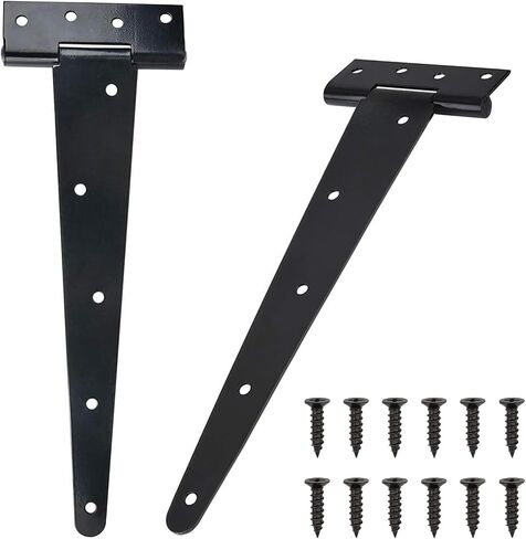 TamBee Shed Door Hinges T-Strap Barn Door Hinges Black Tee Hinge for Wooden Fences Yard Door Barn Door(4Inch 4PCS) in Saudi Arabia