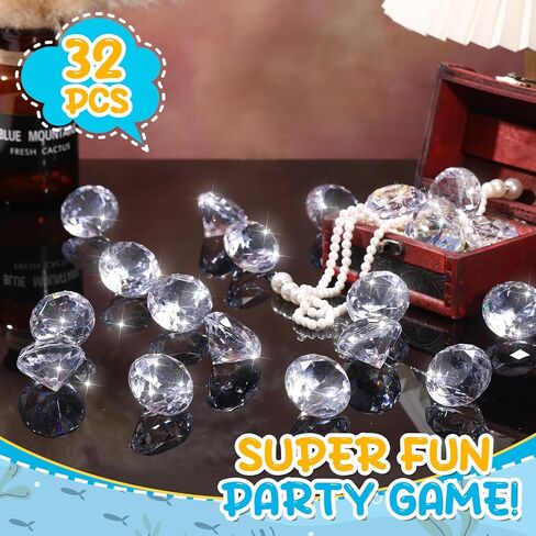 Acrylic Diamond Large Gems Pirate Round Treasure Toy Gems Colorful Treasure Round Gemstones Diamond Shaped Gemstones Large Acrylic Gems for Home Table Scatters Vase Fillers Party Decoration in Kuwait
