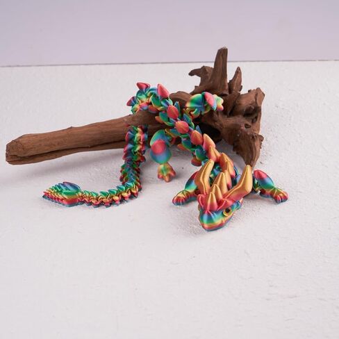 3D Printed Restoration Dragon Figure, Colorful Dragon, 15.35 inch (39 cm) Dragon Gadget Sculpture, Home Decorative Ornament Statue (Palette Rainbow, 39cm) in Saudi Arabia
