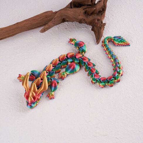 3D Printed Restoration Dragon Figure, Colorful Dragon, 15.35 inch (39 cm) Dragon Gadget Sculpture, Home Decorative Ornament Statue (Palette Rainbow, 39cm) in Saudi Arabia