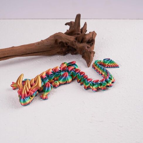 3D Printed Restoration Dragon Figure, Colorful Dragon, 15.35 inch (39 cm) Dragon Gadget Sculpture, Home Decorative Ornament Statue (Palette Rainbow, 39cm) in Saudi Arabia