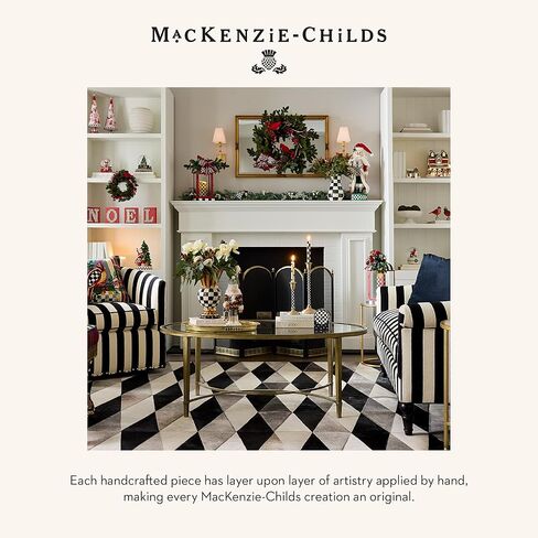 MACKENZIE-CHILDS صندوق موسيقى عيد الميلاد المضيئ في صباح عيد الميلاد المريح، ديكور عيد الميلاد الموسيقي المضيء، ديكور قرية عيد الميلاد in Kuwait