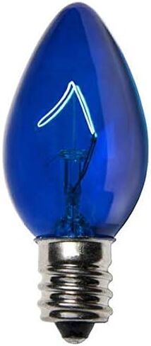 25 Pack C7 Outdoor String Light Christmas Replacement Bulbs Blue C7 E12 Candelabra Base 5 Watt Holiday Light Depot (Blue) in Kuwait