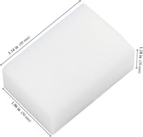 MANCHAP 100 قطعة من وسادات التنظيف الإسفنجية الإسفنجية، 3.2 × 2 × 1.2 بوصة خفيفة الوزن غير قابلة للخدش، ممحاة إسفنجية للجدار، الأثاث، المطبخ، السيارة، أبيض in Kuwait