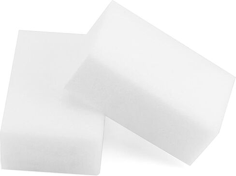 MANCHAP 100 قطعة من وسادات التنظيف الإسفنجية الإسفنجية، 3.2 × 2 × 1.2 بوصة خفيفة الوزن غير قابلة للخدش، ممحاة إسفنجية للجدار، الأثاث، المطبخ، السيارة، أبيض in Kuwait