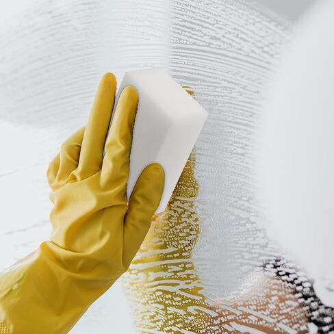 MANCHAP 100 قطعة من وسادات التنظيف الإسفنجية الإسفنجية، 3.2 × 2 × 1.2 بوصة خفيفة الوزن غير قابلة للخدش، ممحاة إسفنجية للجدار، الأثاث، المطبخ، السيارة، أبيض in Kuwait