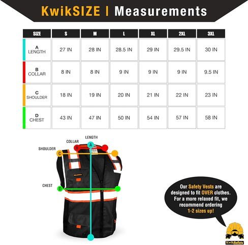 KwikSafety - Charlotte, NC - UNDERBOSS Safety Vest [11 POCKETS] Premium ANSI Class Unrated High Visibility Reflective PPE Construction Surveyor Hi Vis Industrial Work Gear/Black XL in Saudi Arabia