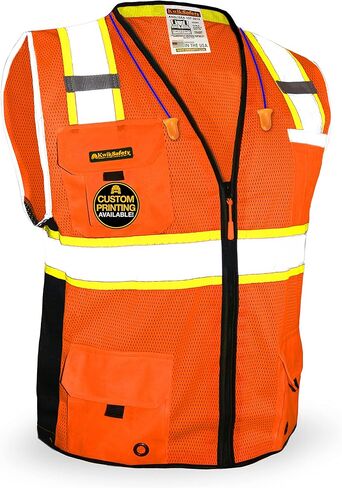 KwikSafety - Charlotte, NC - UNDERBOSS Safety Vest [11 POCKETS] Premium ANSI Class Unrated High Visibility Reflective PPE Construction Surveyor Hi Vis Industrial Work Gear/Black XL in Kuwait