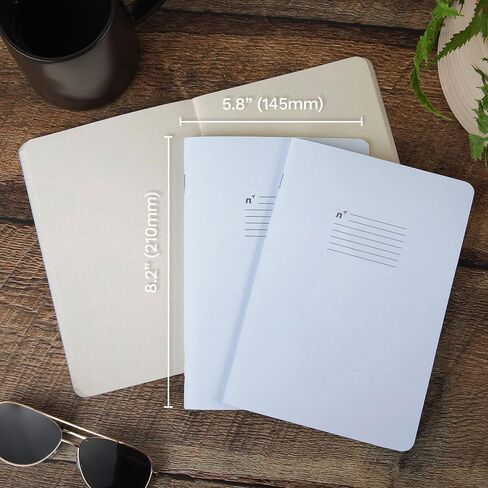 Northbooks A5 Blue Notebooks Dotted Grid (Pack of 3), Sustainably Sourced Premium Papers Made with Pride in USA, Minimal, Natural, Portable, Flexible Design, Bullet Journaling, Office, School, WFH in Saudi Arabia