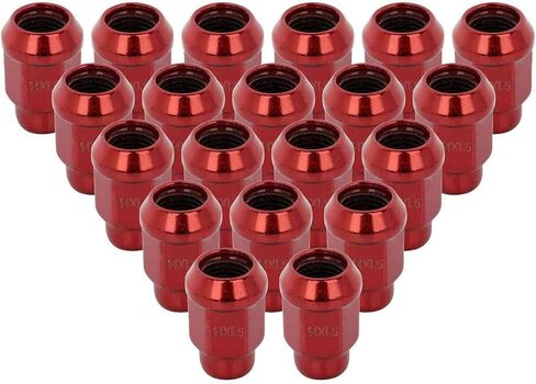 cciyu Set of 20 M14x1.5 Lug Nuts fits for SLX for TL for TLX for TSX for Vigor for Wagovan for Expedition for F-150 for F-150 Heritage for Mark LT for Navigator Lug Nut Set Red in Saudi Arabia