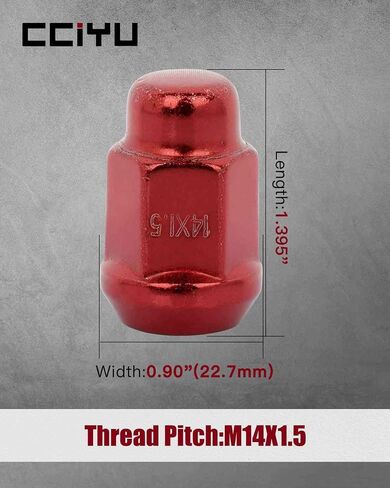cciyu Set of 20 M14x1.5 Lug Nuts fits for SLX for TL for TLX for TSX for Vigor for Wagovan for Expedition for F-150 for F-150 Heritage for Mark LT for Navigator Lug Nut Set Red in Saudi Arabia