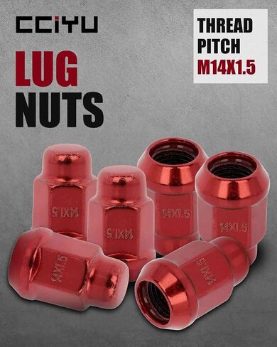 cciyu Set of 20 M14x1.5 Lug Nuts fits for SLX for TL for TLX for TSX for Vigor for Wagovan for Expedition for F-150 for F-150 Heritage for Mark LT for Navigator Lug Nut Set Red in Saudi Arabia
