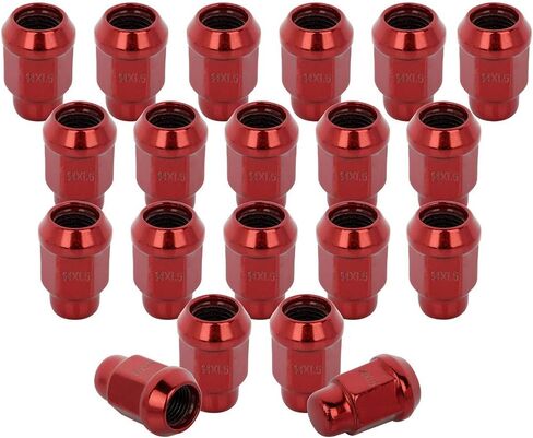 cciyu Set of 20 M14x1.5 Lug Nuts fits for SLX for TL for TLX for TSX for Vigor for Wagovan for Expedition for F-150 for F-150 Heritage for Mark LT for Navigator Lug Nut Set Red in Saudi Arabia