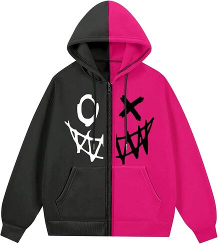 COZYEASE Men's Zip Up Hoodies Graphic Sweatshirt Hoodies long Sleeve Western Y2k Hoodies Pullover Streetwear in Kuwait