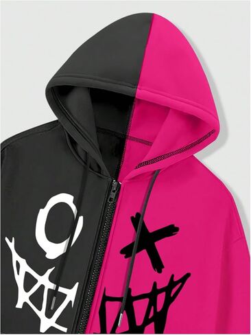 COZYEASE Men's Zip Up Hoodies Graphic Sweatshirt Hoodies long Sleeve Western Y2k Hoodies Pullover Streetwear in Kuwait