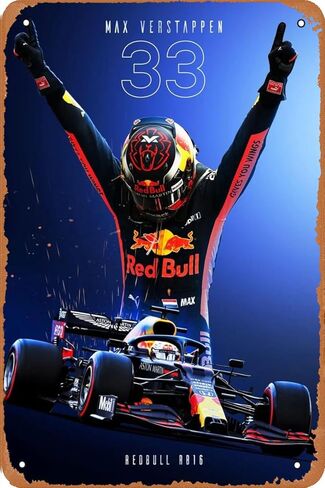 علامة Max Verstappen ملصق من القصدير علامة معدنية على الطراز العتيق لتزيين الجدران مقاس 8 × 12 بوصة in Kuwait