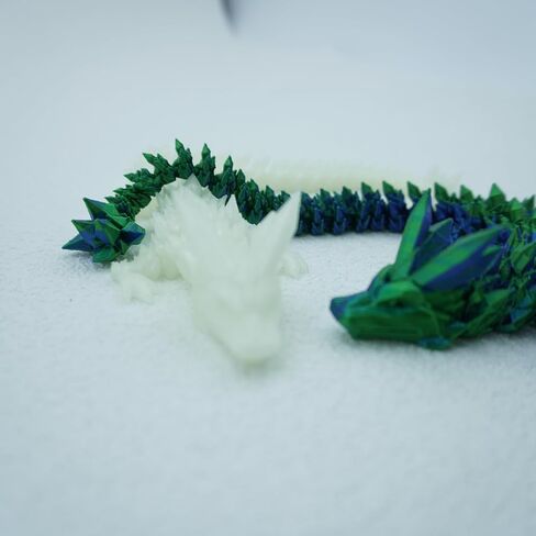 2Pack 3D Printed Articulated Dragon, Fidget Toy and Desktop Pet, Collectible Fantasy Dragon Figure for Anxiety Relief （Glow White and Blue Green） in Saudi Arabia