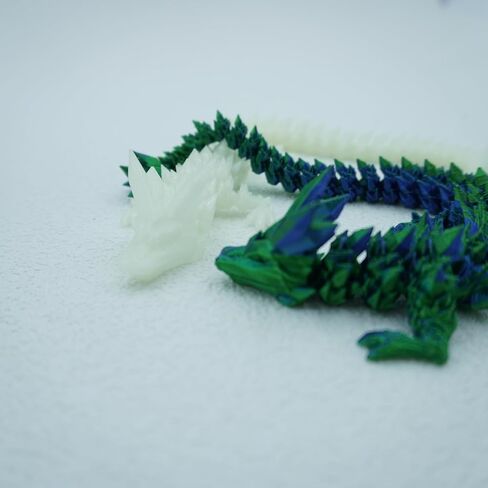 2Pack 3D Printed Articulated Dragon, Fidget Toy and Desktop Pet, Collectible Fantasy Dragon Figure for Anxiety Relief （Glow White and Blue Green） in Saudi Arabia