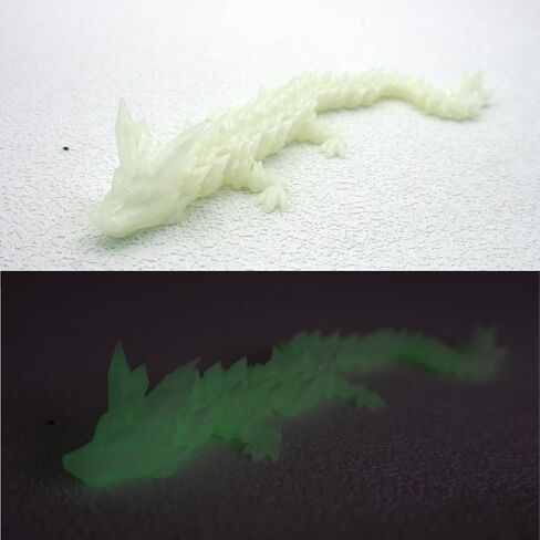 2Pack 3D Printed Articulated Dragon, Fidget Toy and Desktop Pet, Collectible Fantasy Dragon Figure for Anxiety Relief （Glow White and Blue Green） in Saudi Arabia