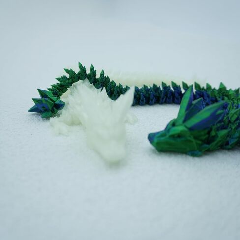 2Pack 3D Printed Articulated Dragon, Fidget Toy and Desktop Pet, Collectible Fantasy Dragon Figure for Anxiety Relief （Glow White and Blue Green） in Saudi Arabia