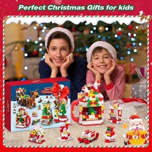 Christmas Advent Calendar 2024 with 1075 Pcs Building Blocks for Kids, 24 Days Christmas Countdown Calendars 24 In 4 Building Blocks Stem Toys for Boys Girls Stocking Stuffers Holiday Gifts (CT886) in Saudi Arabia