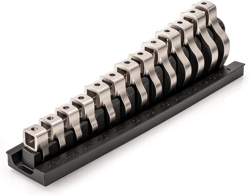 TEKTON 3/8 Inch Drive Crowfoot Wrench Set with Rack, 13-Piece (5/16-1 in.) | WCF95101 | Made in USA in Kuwait